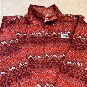 The North Face Men's Patterned Red Zip-Up Sweater